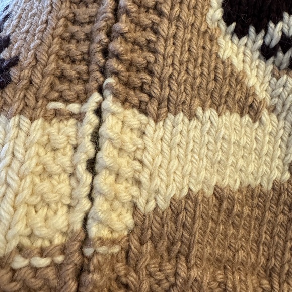 Vintage Hand-Knit Cowichan Style Wool Sweater - Picture 6 of 10
